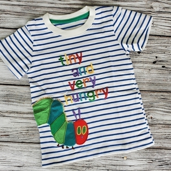 The Very Hungry Caterpillar Embroidered T-Shirt Strawberry Picking Birthday Tee - Picture 5 of 12
